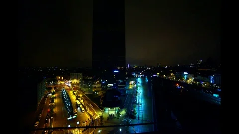 Timelaps Brussels Midi station light and colors Stock Footage 80361820