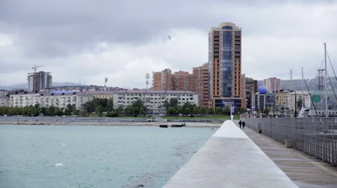 Timelaps. City by the sea. Stock Footage 67615996