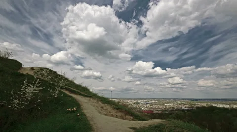 Timelaps with clouds and city views. Lviv, Ukraine. Panorama. 動画素材 51015027