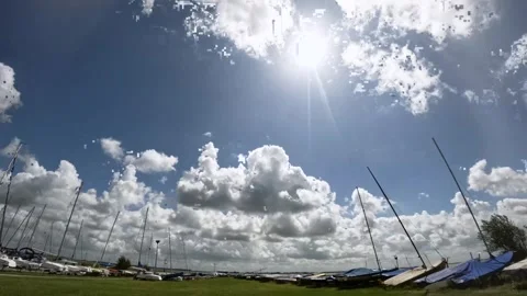 TimeLaps clouds in Herkingen haven. Stock Footage 250947923