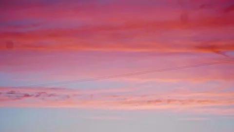 Timelaps of colourful sky during sunset in summer evening. Romantic view of dusk Video stock 154731436