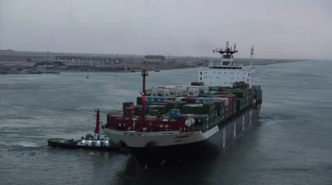 Timelaps container vessel Stock Footage 1636659