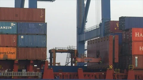 Timelaps of containership Stock Footage 103676187