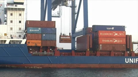 Timelaps of containership Stock Footage 103676193