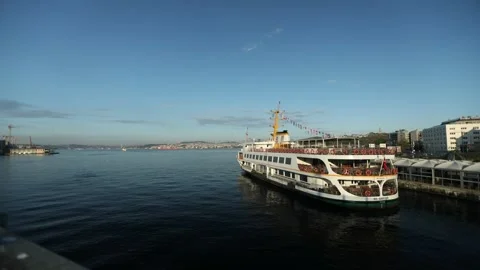 Timelaps of the ferry and the sea Video stock 145795083