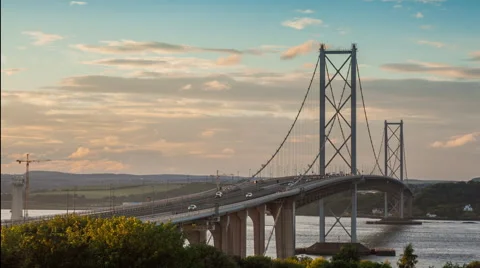 Timelaps of Forth Road Bridge Stock Footage 40358015