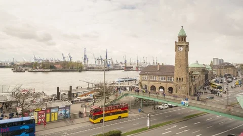Timelaps Hamburg Elbe Stock Footage 74653452
