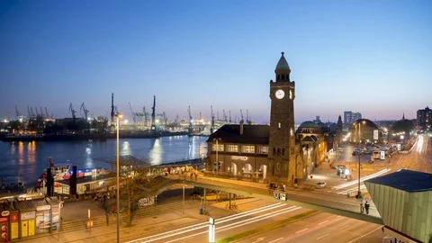 Timelaps Hamburg Elbe Stock Footage 74653561