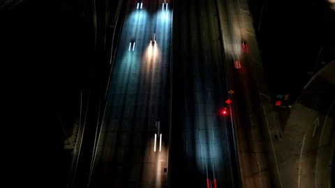 Timelaps Hyperlapse Traffic DTLA DownTown Drone Los Angeles California Stock Footage 125012517