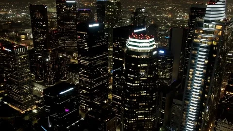 Timelaps Hyperlapse Traffic DTLA DownTown Drone Los Angeles California Stock Footage 125012787