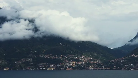 Timelaps | Italian village in the mountains | Lake Como Stock Footage
