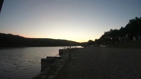 Timelaps by the lake at midnight Stock Footage 160626030