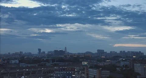 TimeLaps Moscow evening (4K) Stock Footage 98086253