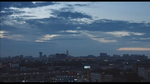 TimeLaps Moscow evening (HD) Stock Footage 98086904