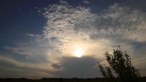 TimeLaps movement of clouds at sunrise. 4k video. Stock Footage 165170795