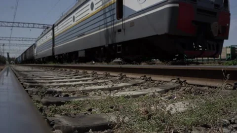 Timelaps movement of a Train wagons loaded with Fuel Oil on Railway Tracks Stock-Footage 237470199