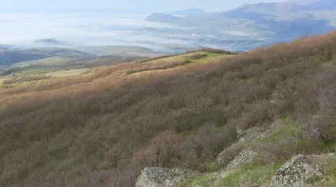 Timelaps of moving fog in mountains Stock Footage 11401146