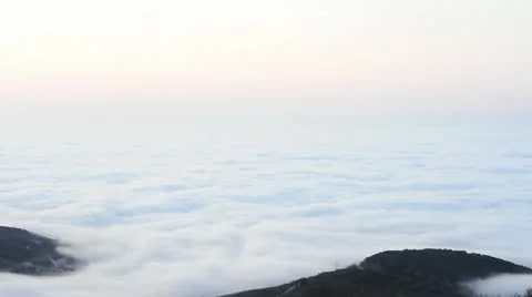 Timelaps of moving fog in mountains Stock Footage 22434323
