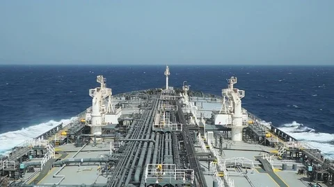 Timelaps of oil tanker moving through the sea. Stock Footage 77363765