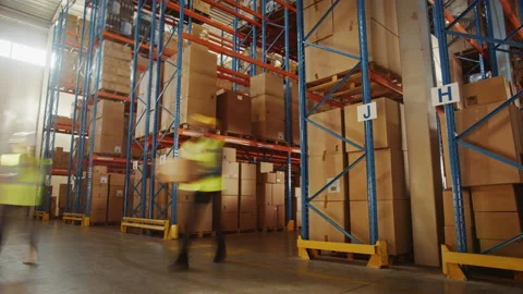 Timelaps People Work In Warehouse Stock Footage 139532061