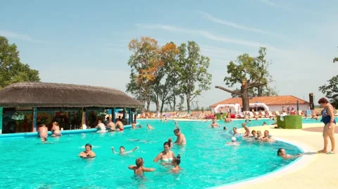 Timelaps Of The Pool At Luxury Hotel Stock Footage 61776234