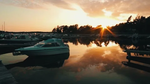 Timelaps port baltika sunset Stock Footage 47924231