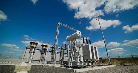 Timelaps: powerful electrical transformer Stock Footage 101675451