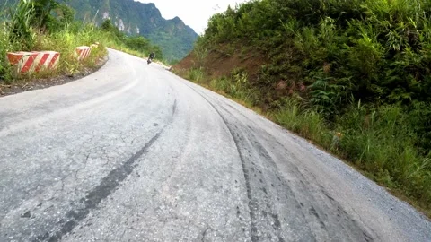 Timelaps riding on road 4k Stock Footage 222284551