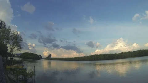 Timelaps of river in thailand, Krabi Stock Footage 72816517