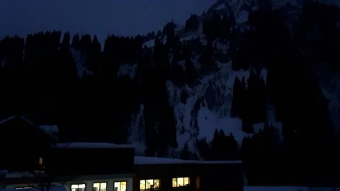 Timelaps snow at night Stock Footage 226964429