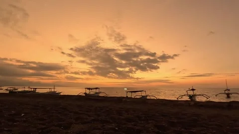 Timelaps of sunset on Amed beach, Bali, Indonesia Stock Footage 321273596