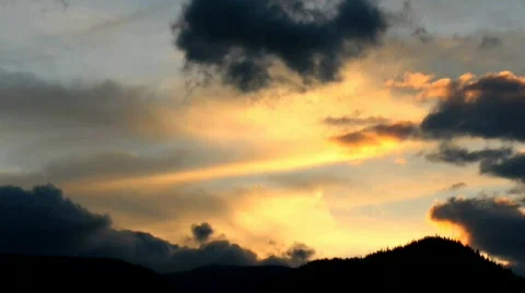 Timelaps sunset in Carpathian mountains Stock Footage 841355