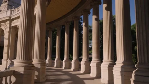 Timelaps of sunset on an old building, the Longchamp Palace in Marseille Stock Footage 208892951