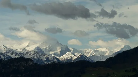 Timelaps Swiss Alps with clouds Stock Footage 104922454