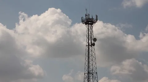 Timelaps tower mobile operator Stock Footage 45856022