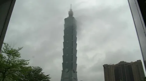 Timelaps Tower Taipei 101 Stock Footage 10267859