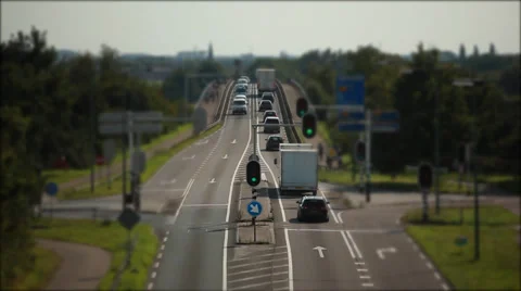 Timelaps traffic intersection the Netherlands Stock Footage 39018151