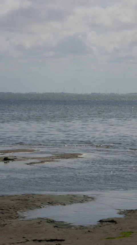 Timelapse, 10 times, the tide is coming, the water level is rising, mudflats, Stock Footage 340927455