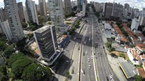 Timelapse of 23 May (23 de Maio) Avenue in Sao Paulo, Brazil Stock Footage 49680116