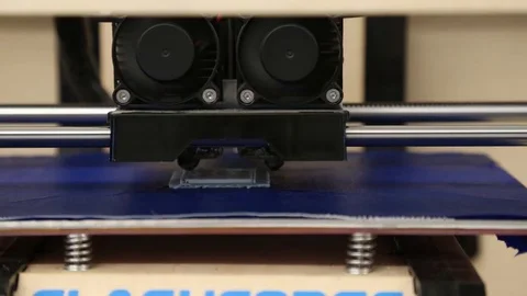 Timelapse of 3-D printer printing plastic house Stock Footage 112308926