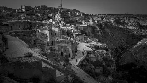Timelapse 4k, black and white, Matera Stock Footage 148588158
