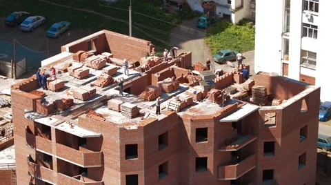 Timelapse 4K bricklaying house Stock Footage 50941125