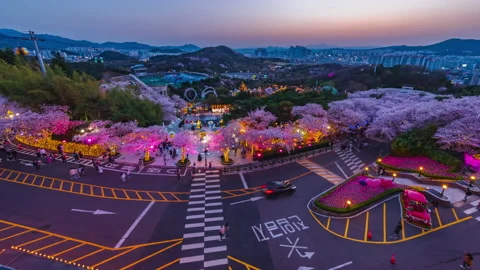 TimeLapse 4k E-World 83 Observatory Tower Daegu - Korea No. 1 Tourism Daegu Sout Stock Footage 194277339