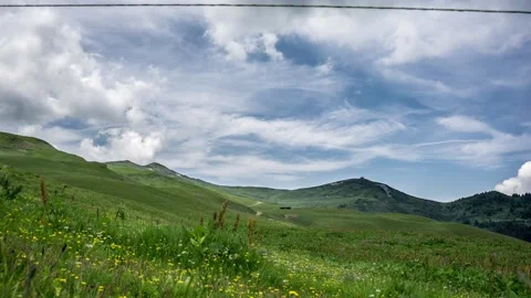 Timelapse 4K - fields in the mountain Stock Footage 165682613