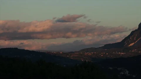 Timelapse 4K of sunset.Mount of Chiusano at sunset. Avellino Campania Stock-Footage 140933512