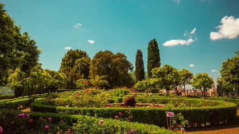 Timelapse 4K, wide panoramic of the Orti Farnesiani on Palatine Stock Footage 155249424