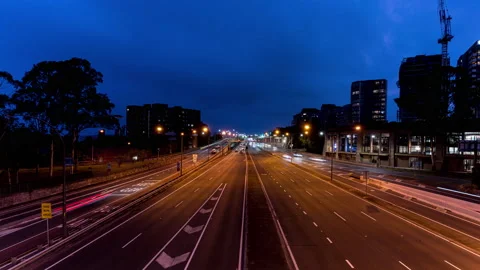 Timelapse - 8K Freeway evening to night SYDNEY Stock Footage 165109938
