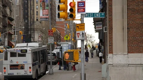 Timelapse of 96th St. &amp; West End Ave. in New York City Stock Footage 103055026