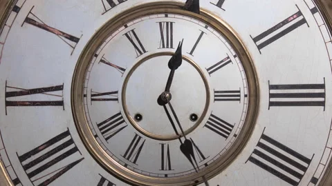 TIMELAPSE, ABSTRACT DOUBLED UP, an antique clock with roman numerals Stock Footage 145750581