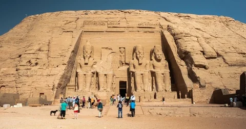 Timelapse of Abu Simbel Temple in Egypt Vidéo 96478129